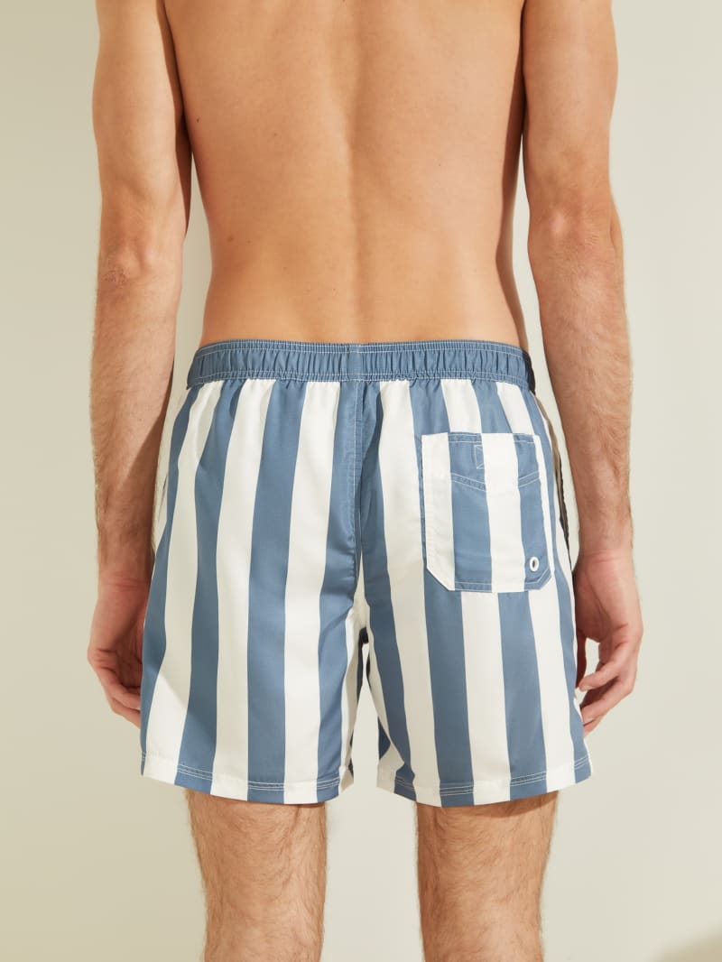 Guess Striped Woven Swim Trunks. 4