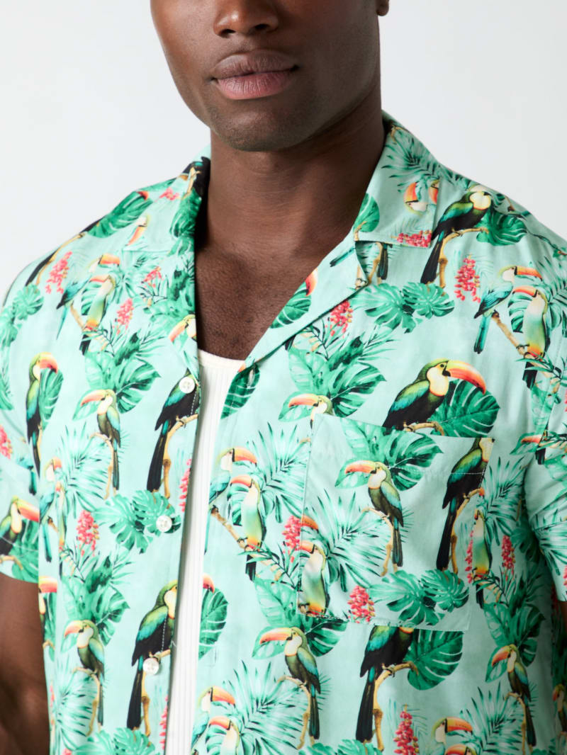 Printed viscose shirt - thumbnail 3