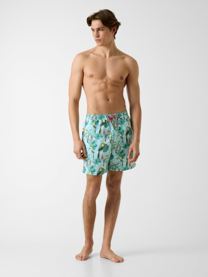 Printed Swim Trunks · Guess