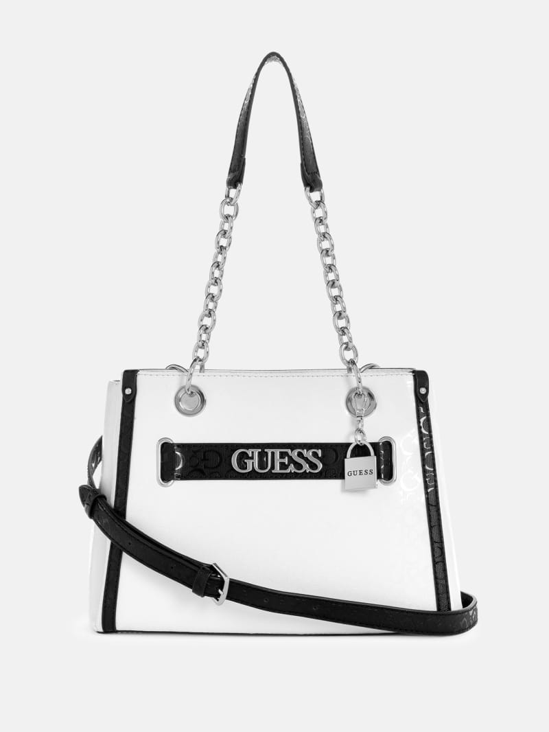 Black and white guess purse top