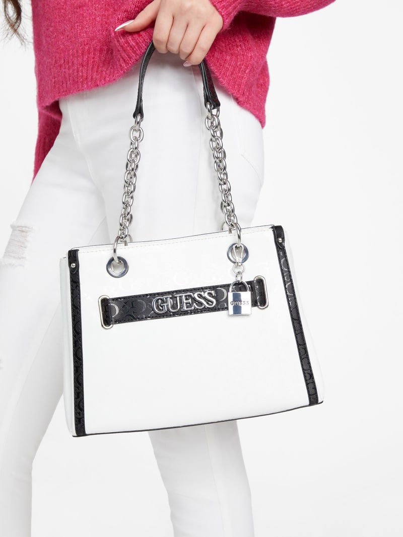 Creswell Logo Satchel GUESS Factory
