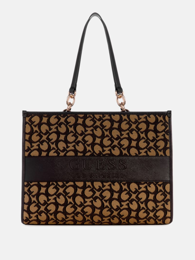Myrtille Jacquard Logo Tote