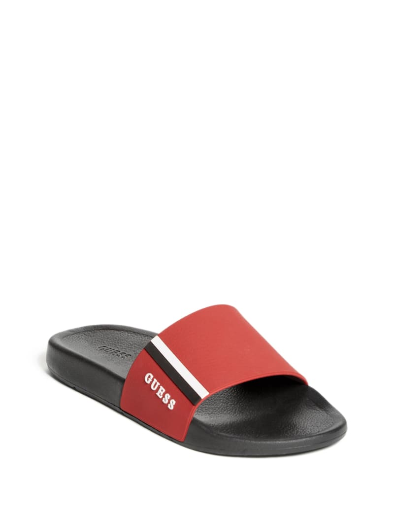 Elite Stripe Slide Sandals | GUESS Factory