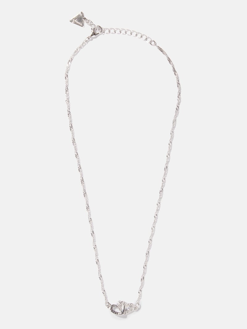 New Guess Tone Interlock Heart Necklace ハートネックレス Silver-Tone Interlocking Hearts Necklace | GUESS Factory