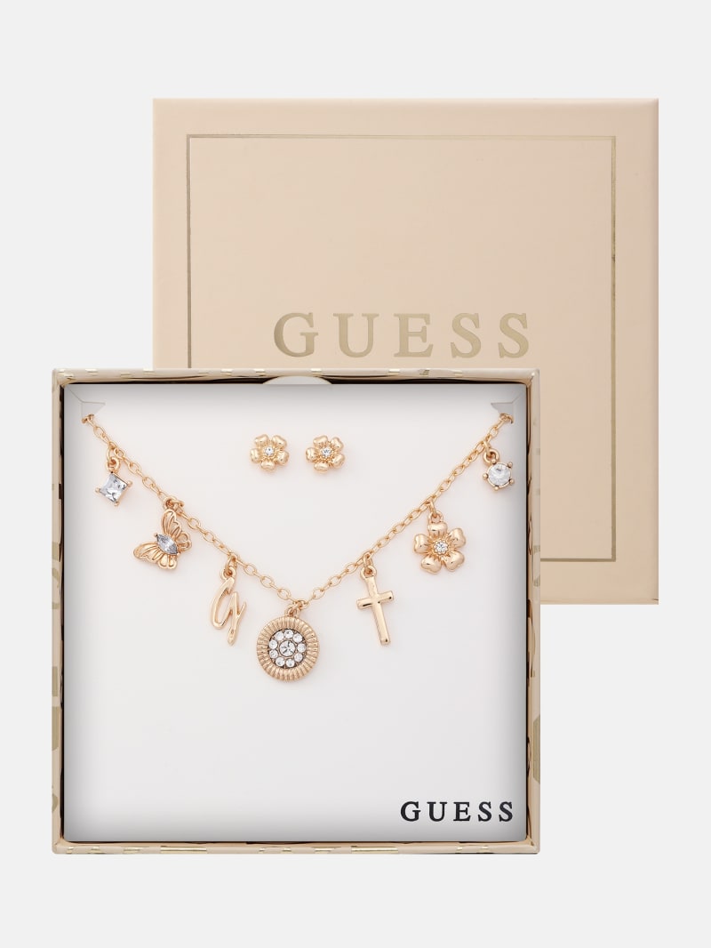 GUESS shoulder/hand bag With Rhinestone Flower Charm