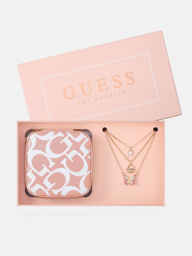 Gold Tone Layered Necklace Box Set GUESS Factory