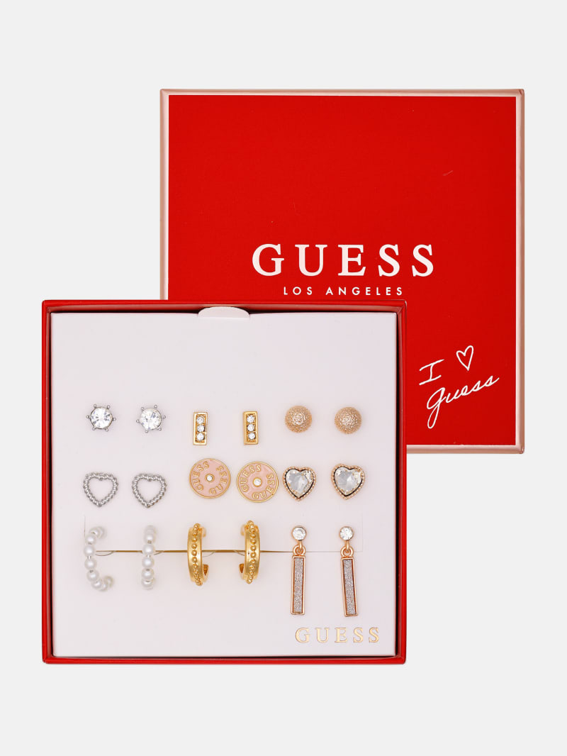Mixed Stud and Huggie Earrings Box Set - 9 pairs