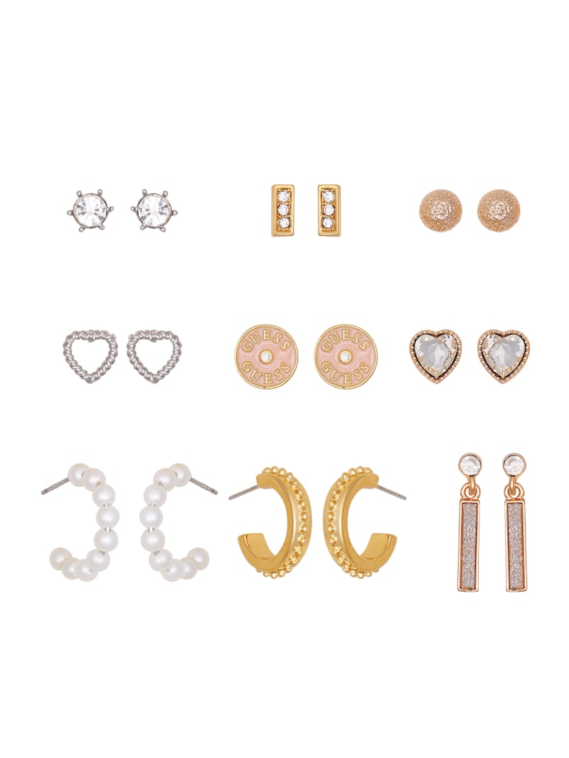Mixed Stud and Huggie Earrings Box Set - 9 pairs