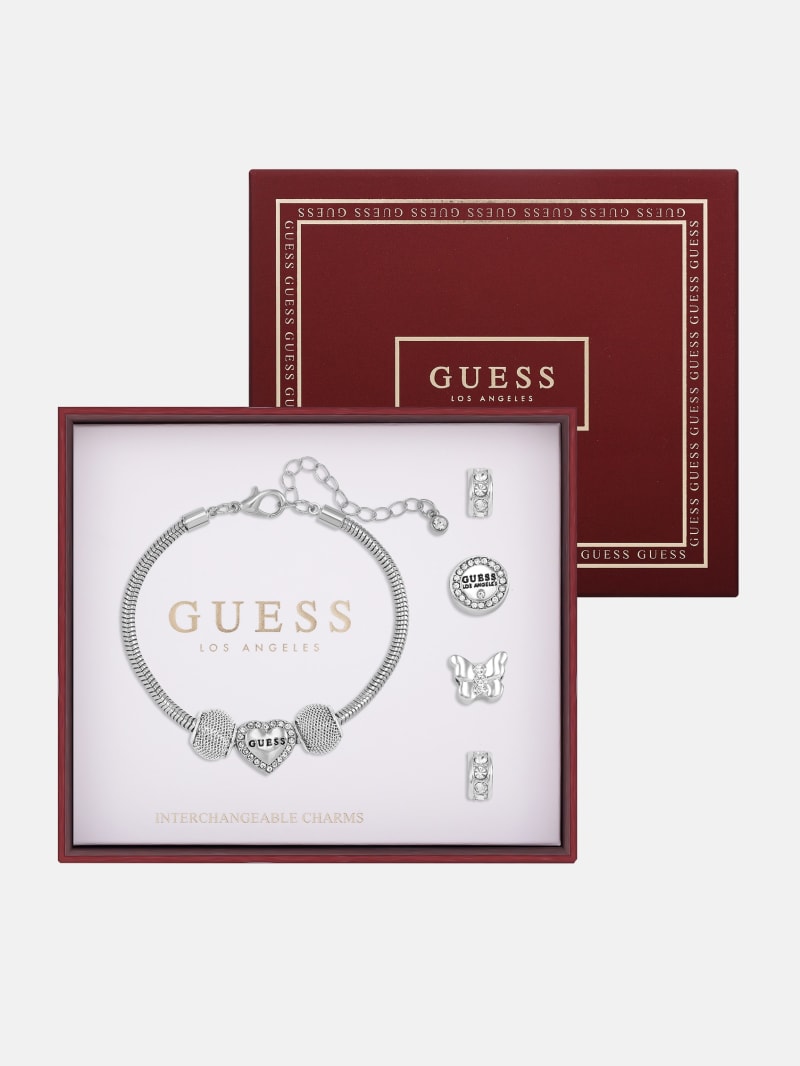 Guess charm bracelet and earring set hotsell