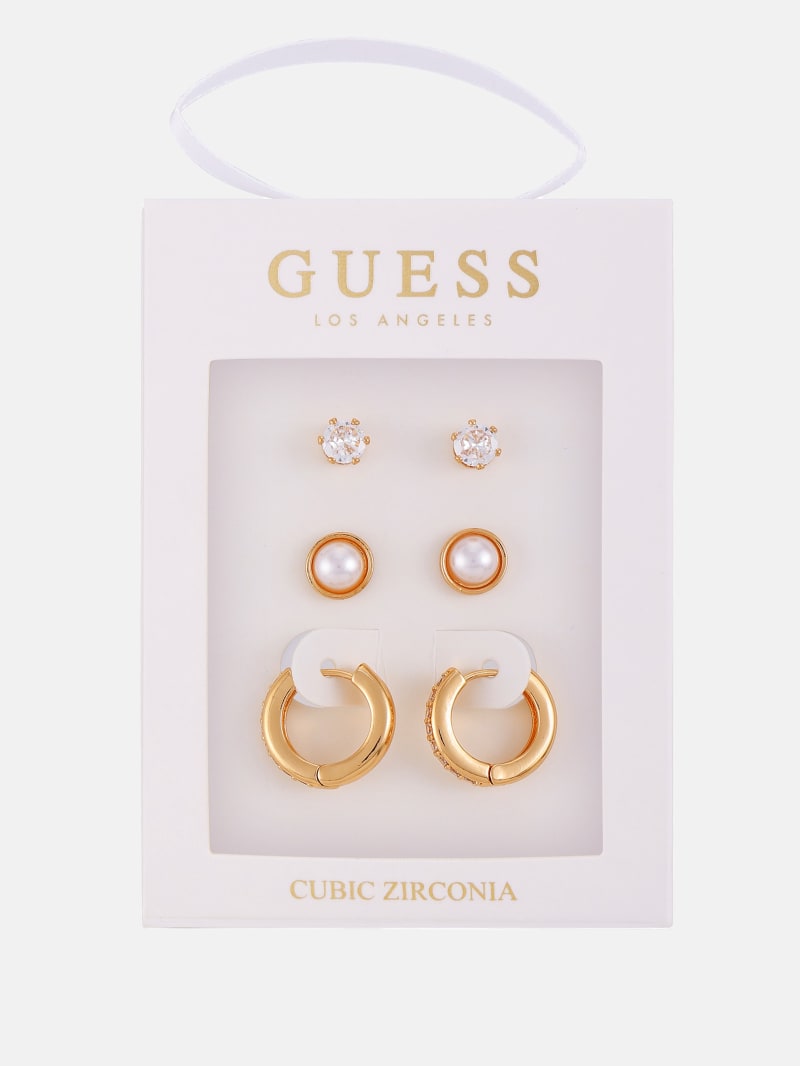 Gold-Tone Studs & Huggie Earrings Box Set - 3 Pairs | GUESS