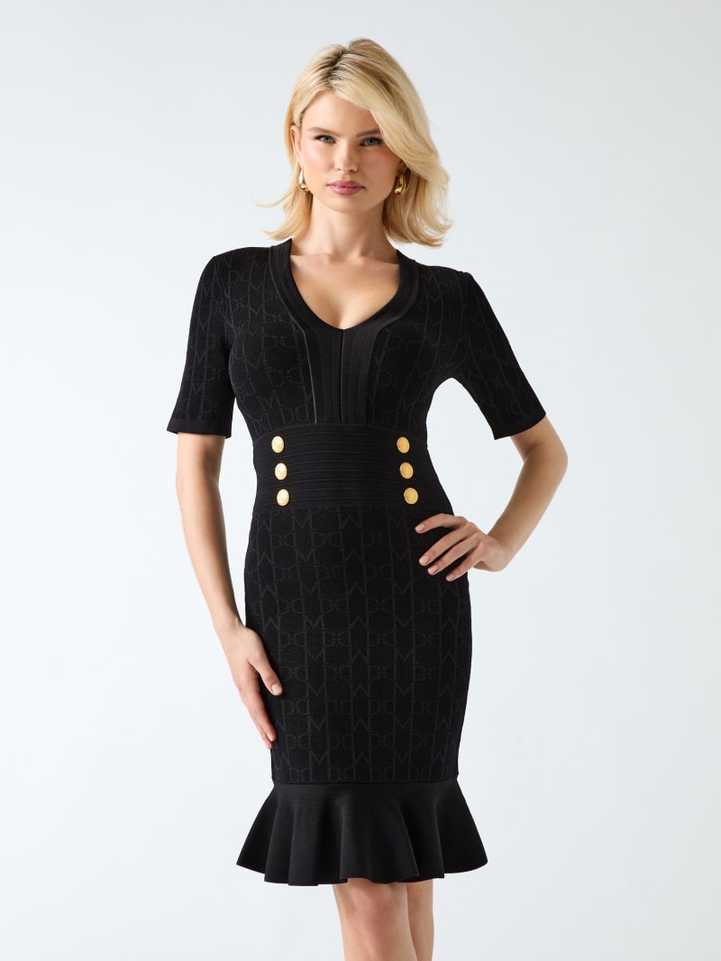 MARCIANO by GUESS® Marciano jacquard logo midi dress