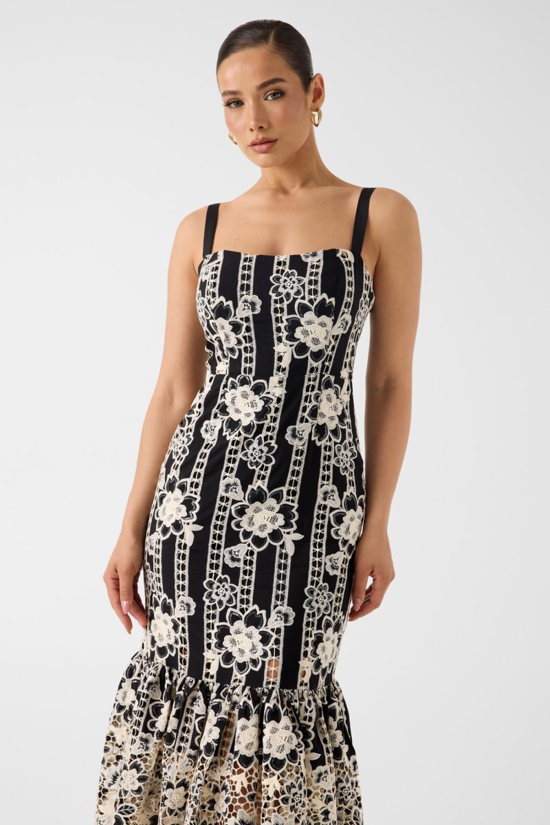 Marciano embroidered midi dress