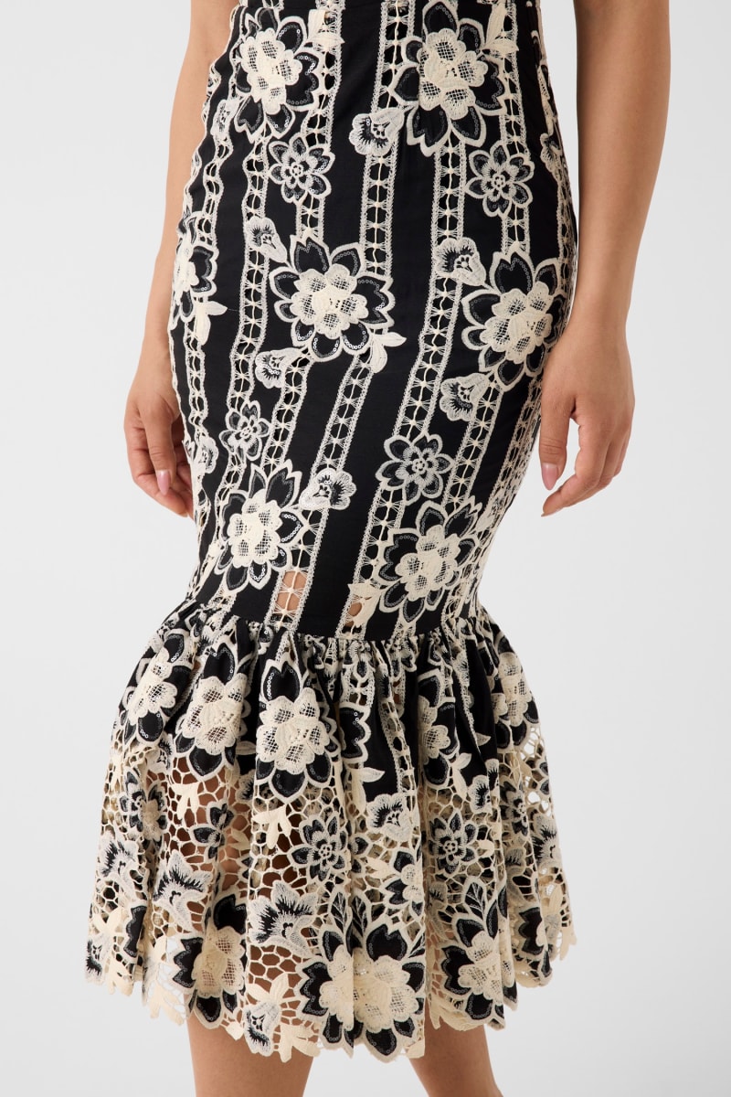 Marciano embroidered midi dress