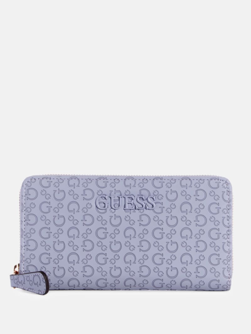Bowie Debossed Logo Zip-Around Wallet