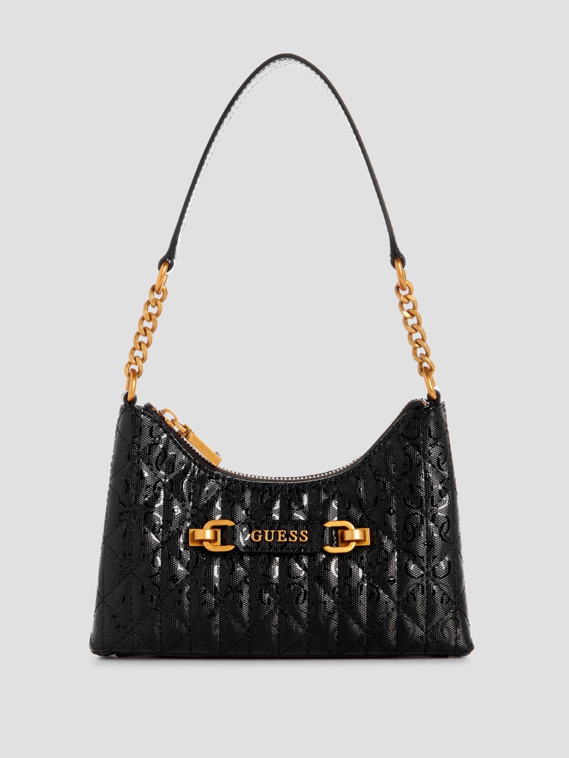 ショルダーバッグ・ポシェット Guess FEDANA Round Mini Top Shoulder Bag HP1A3A72 GUESS Fedana Mini Top Zip Shoulder Bag, Black: Handbags