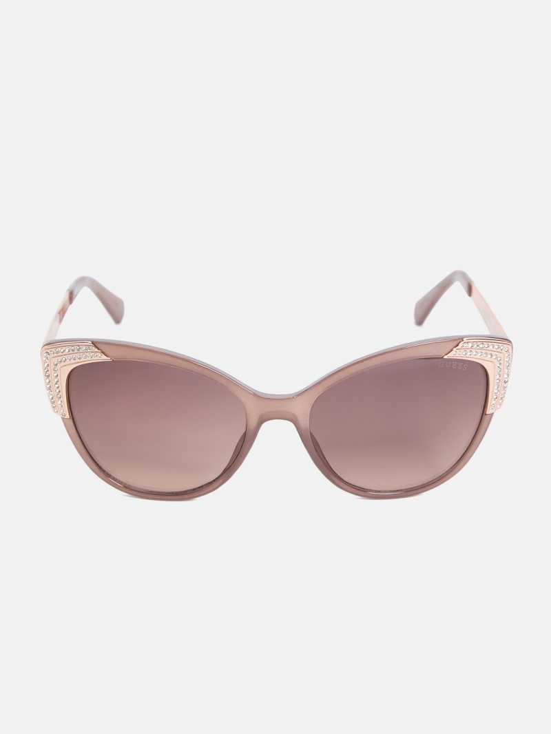 Crystal Cat-Eye Sunglasses | GUESS Factory