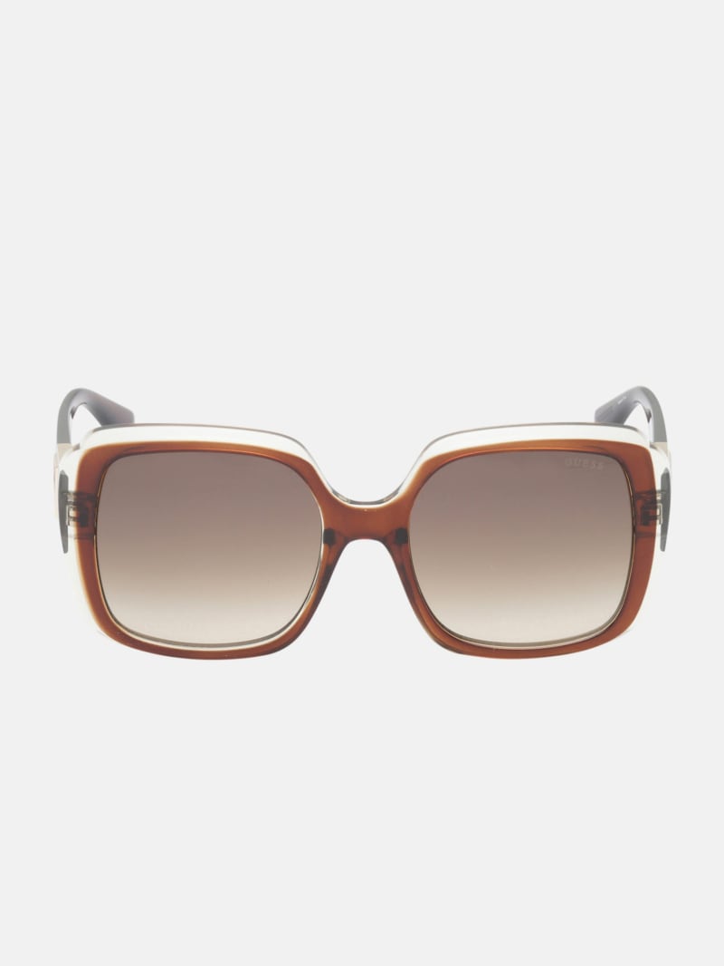 Two-Tone Square Plastic Sunglasses | GUESS Factory