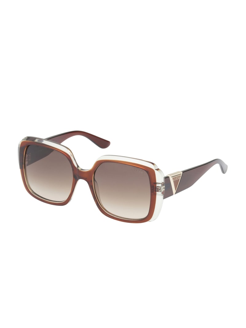 Two-Tone Square Plastic Sunglasses | GUESS Factory