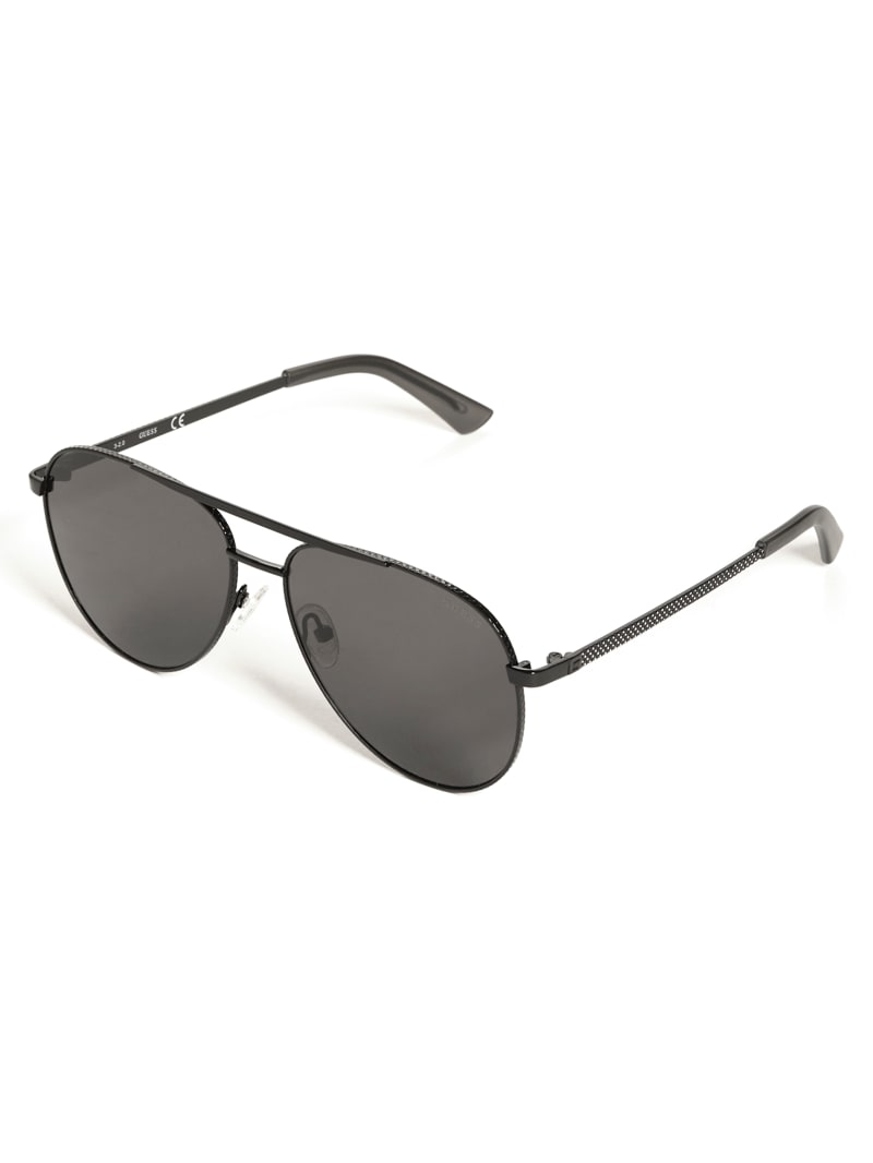 Textured Metal Aviator Sunglasses