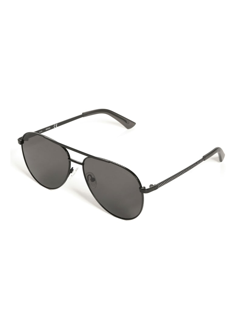 Textured Metal Aviator Sunglasses