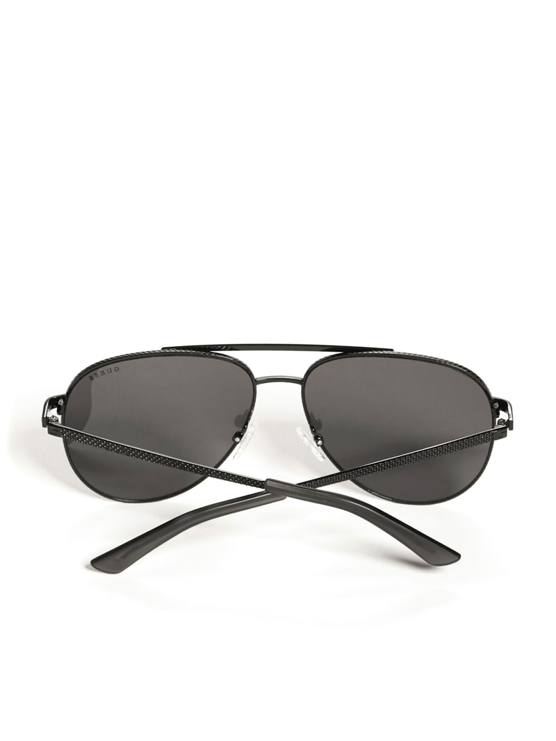 Textured Metal Aviator Sunglasses GUESS Factory Ca