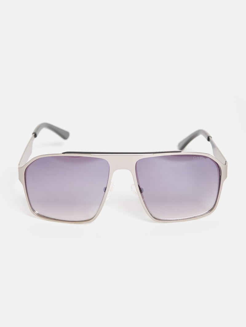 Flat Aviator Metal Sunglasses | GUESS Factory Ca
