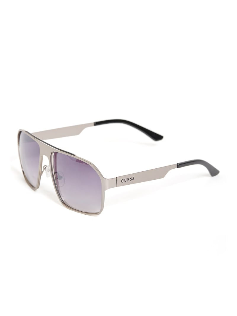 Flat Aviator Metal Sunglasses | GUESS Factory Ca