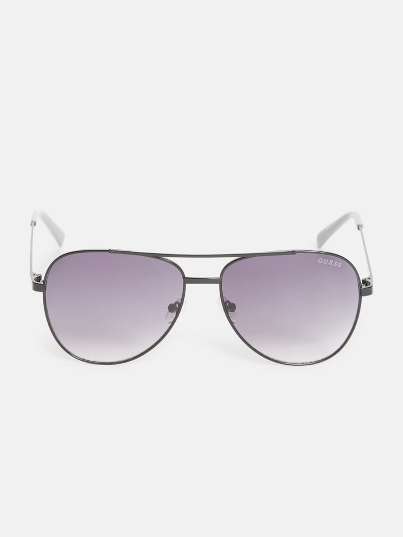 Striped Metal Aviator Sunglasses GUESS Factory