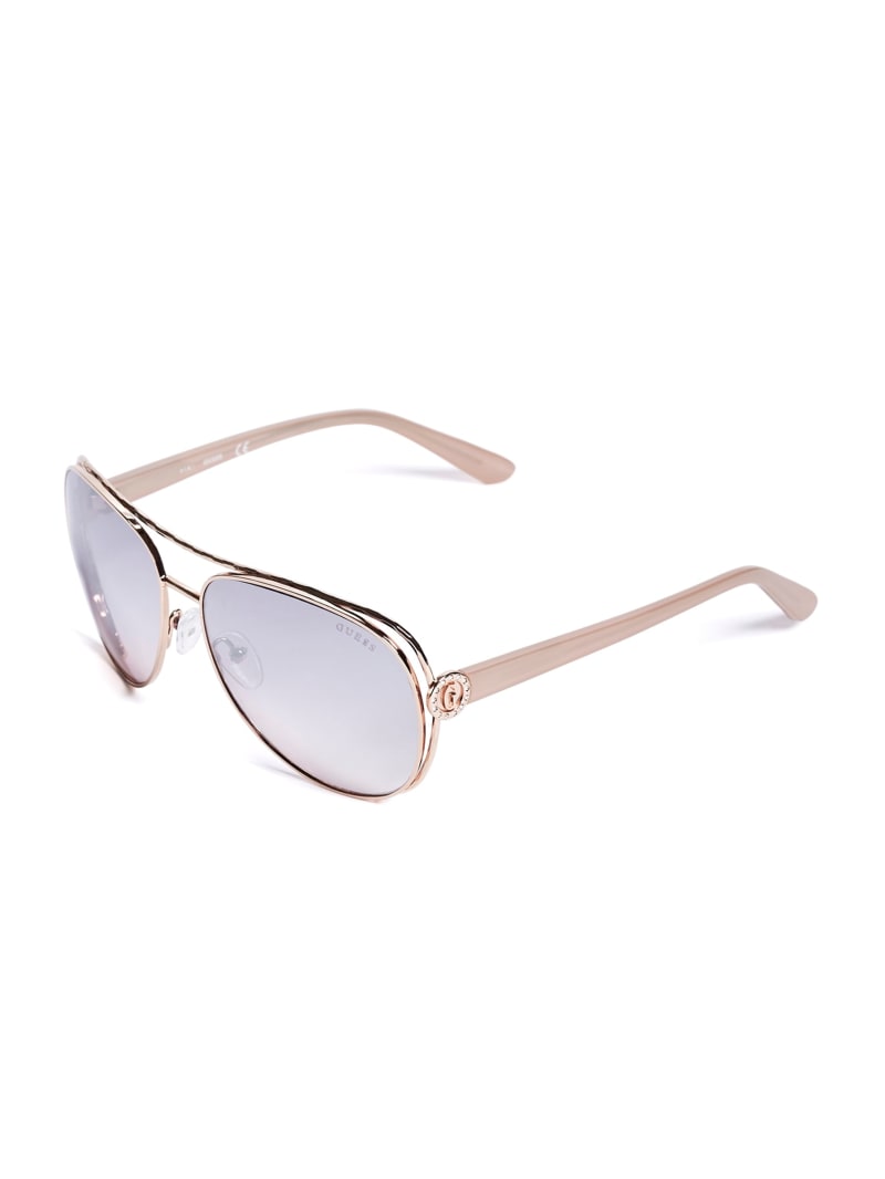 New Guess GU7715 Jeweled Women's Aviator Sunglasses