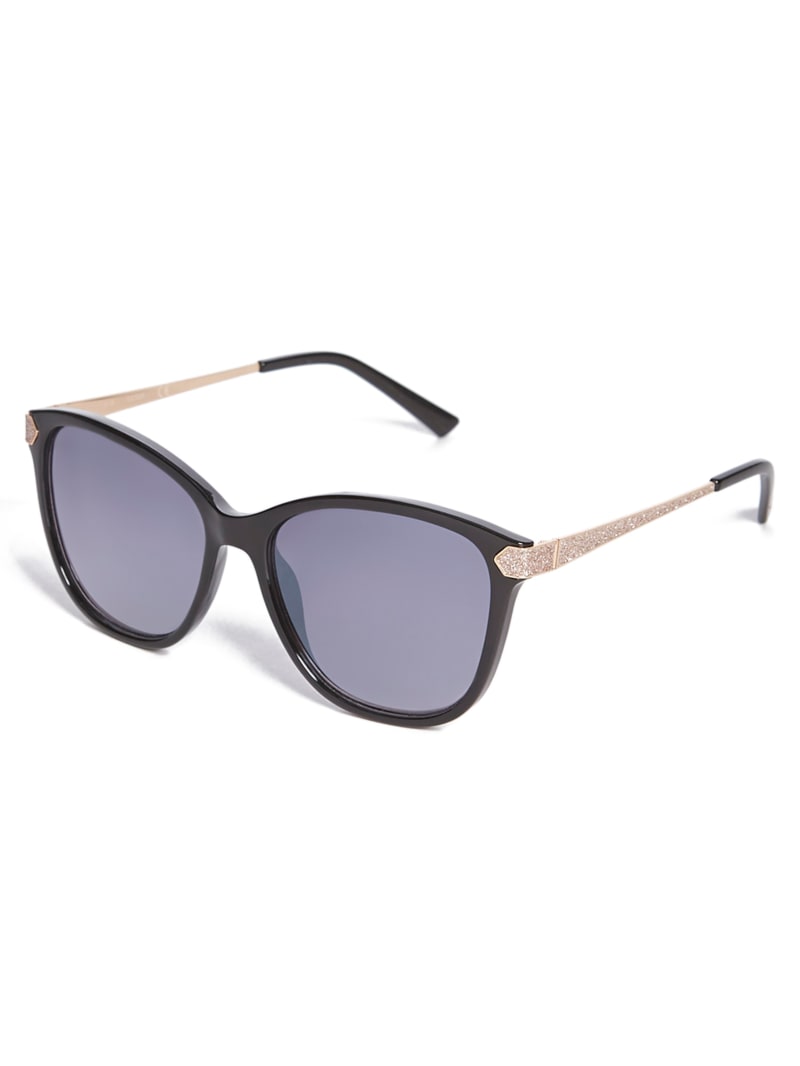 Glitter Oversize Square Retro Sunglasses