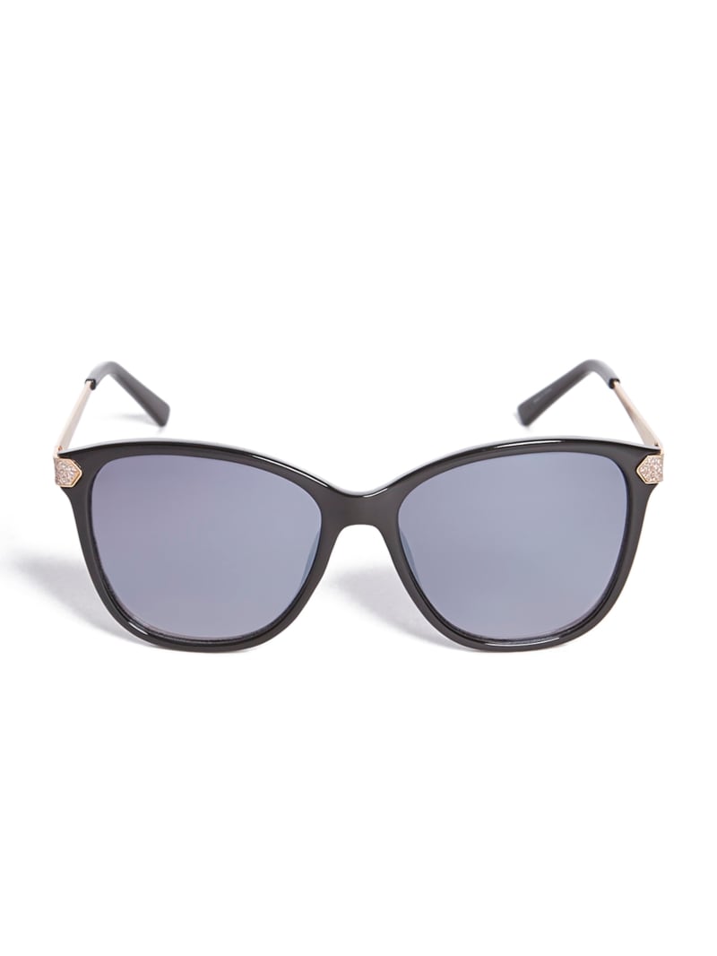 Glitter Oversize Square Retro Sunglasses