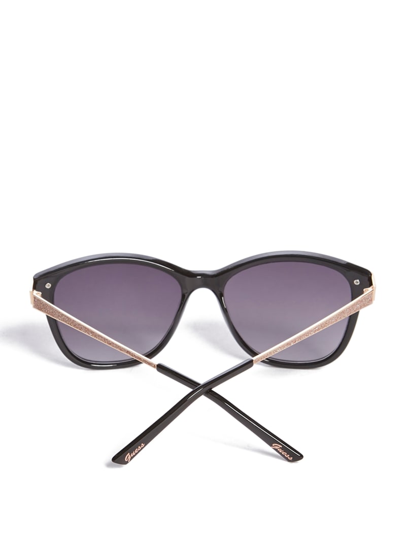 Glitter Oversize Square Retro Sunglasses