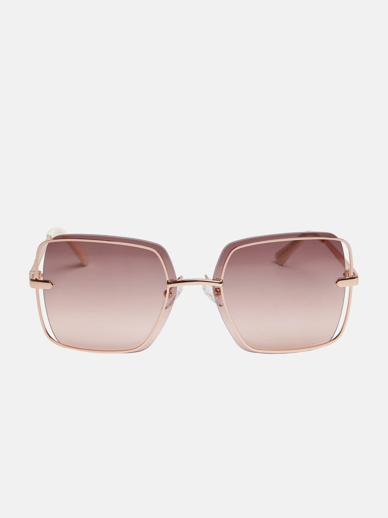 Rimless Metal Square Sunglasses GUESS Factory