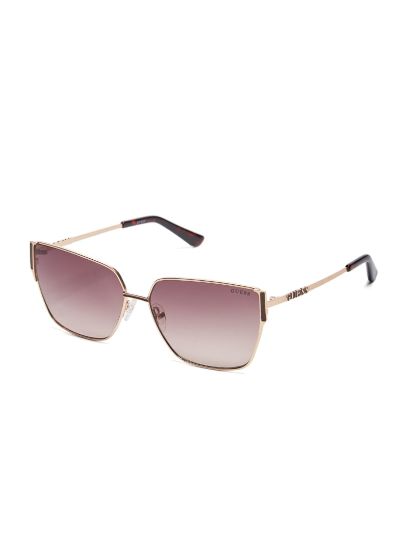 Square-Oval Metal Sunglasses