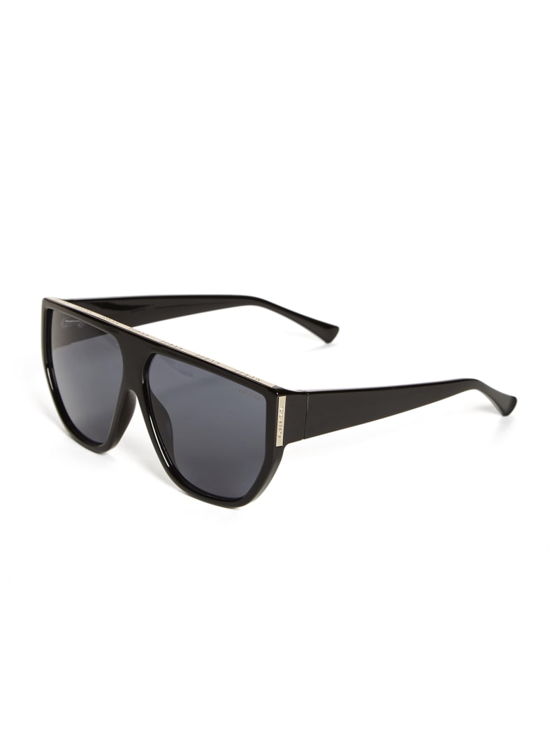 Flat Brow Plastic Round Sunglasses GUESS Factory Ca