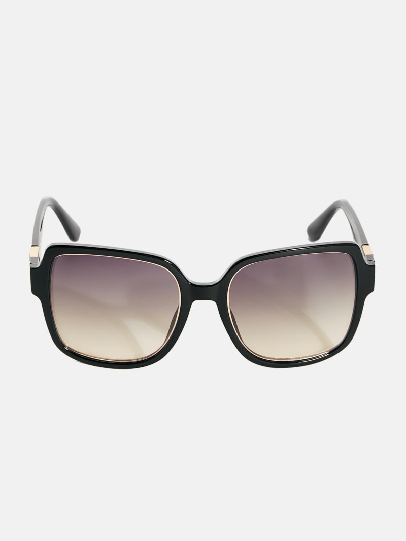 Metal Rim Square Plastic Sunglasses