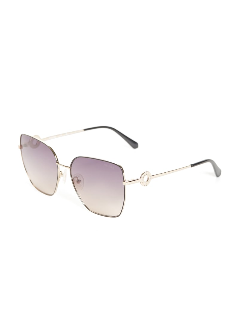 Square Geometric Metal Sunglasses | GUESS Factory