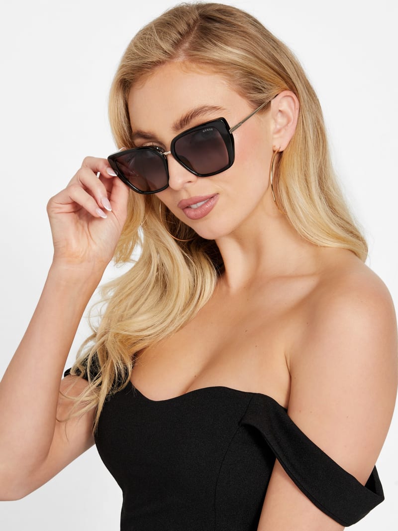 Metal and Plastic Cat-Eye Sunglasses | GUESS Factory