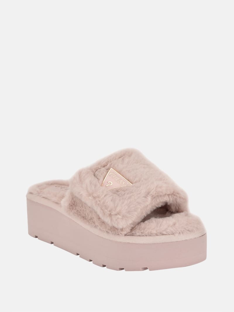 Guess fur slide sandals hot sale