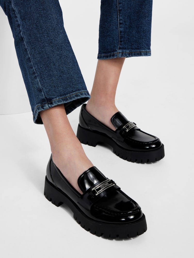 Apply Faux-Leather Logo Loafer