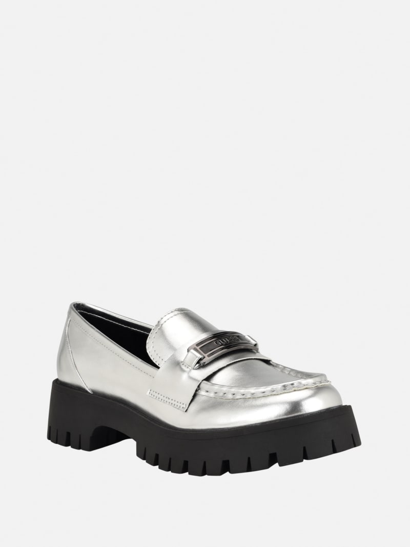 Apply Faux-Leather Logo Loafer | GUESS Factory