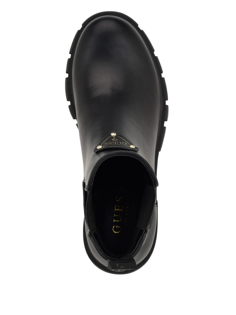 faux leather ankle chelsea booties