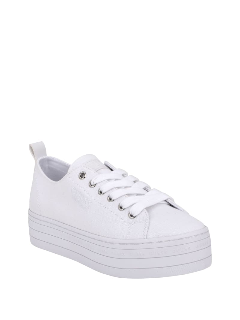 guess white platform sneakers