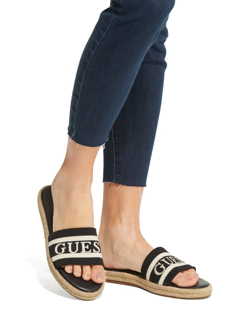 guess black sandals