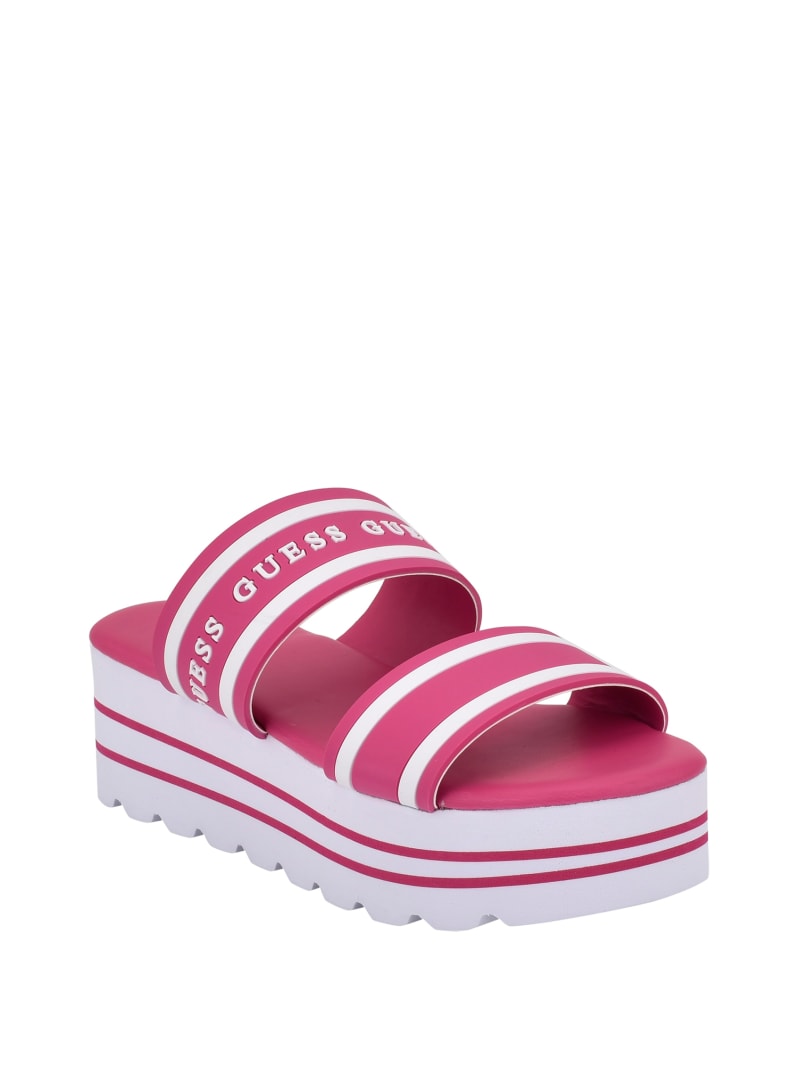 guess sandals pink