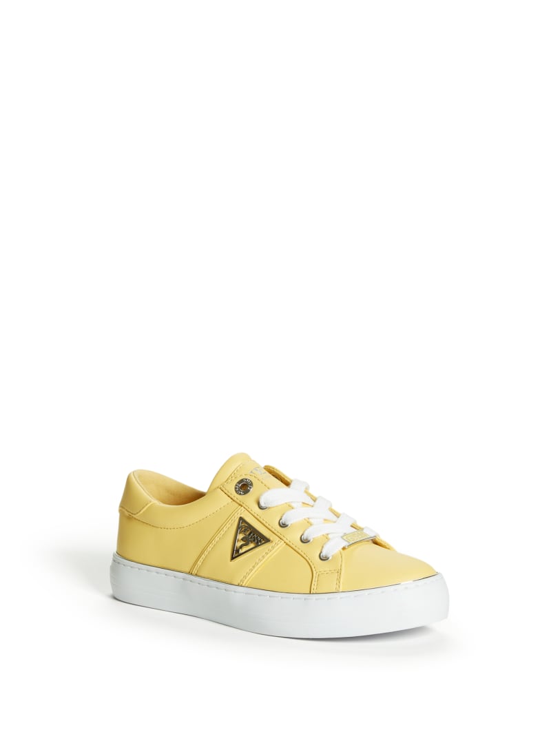 white and gold guess sneakers