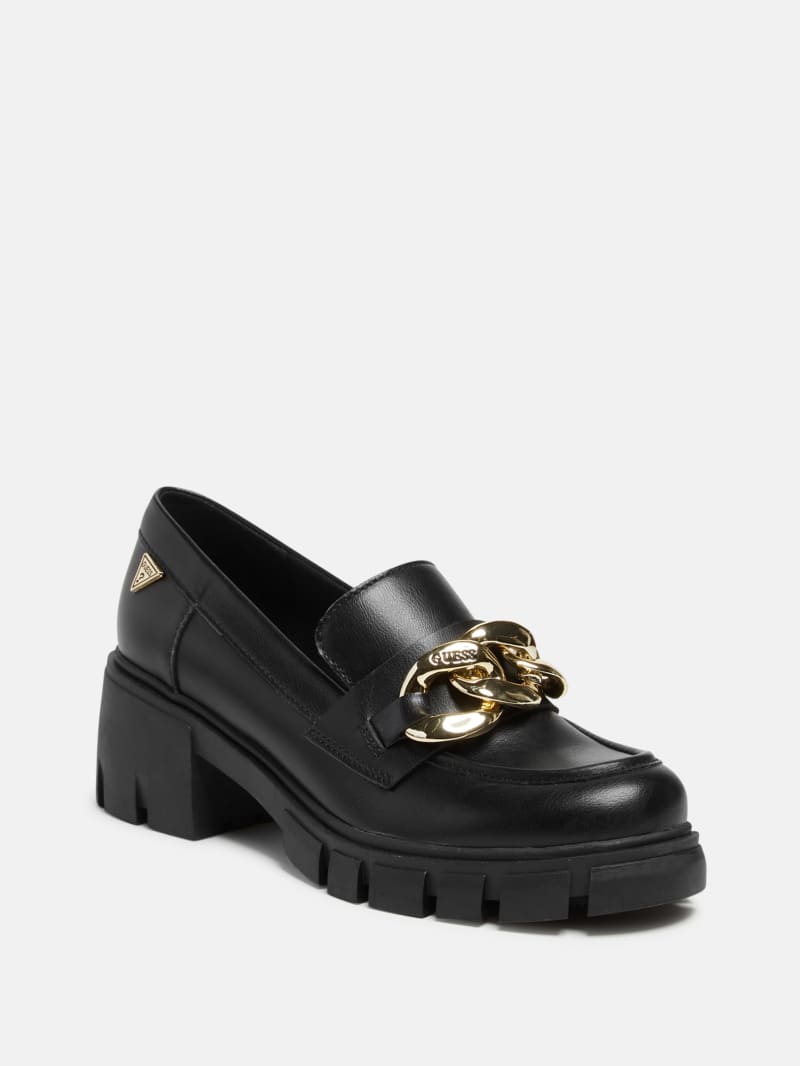 Black and gold loafers womens online