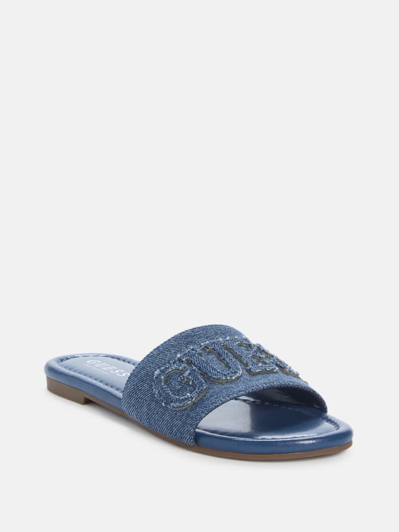 Guess Denim Sandals Slides Guess GUESS Jude Women's Navy Slide