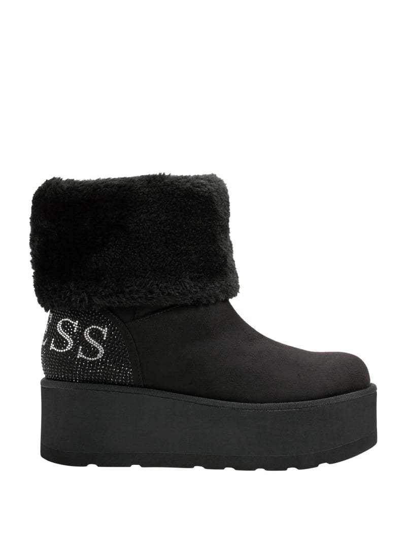 Indya Shearling Platform Booties | GUESS Factory Ca