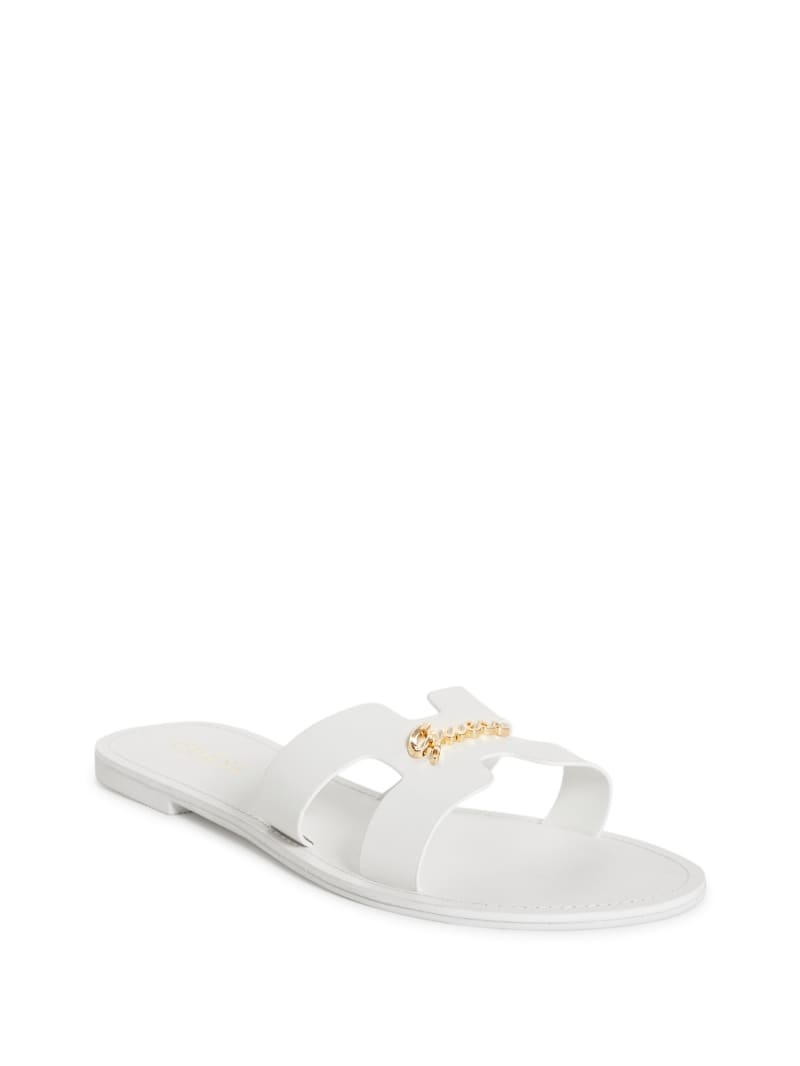 Issa Cutout Logo Slide Sandals